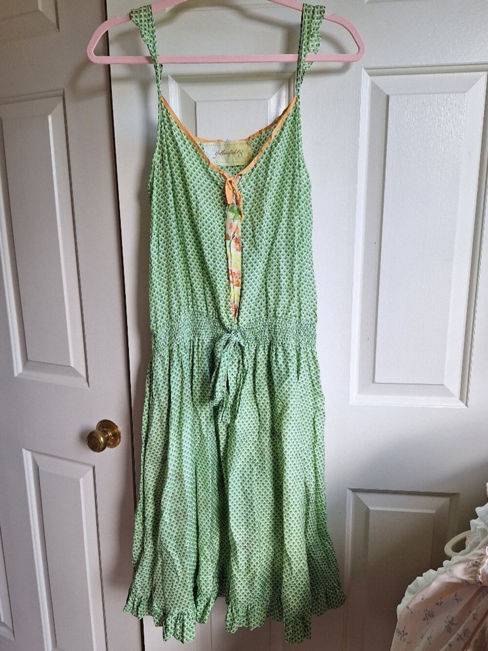 Johnny Was Yellowfield 8 Silk Dress M NWT